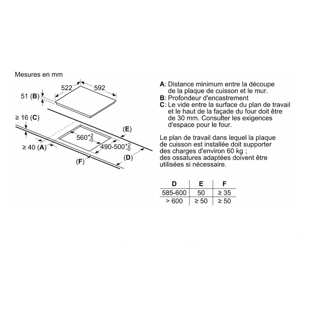Siemens Table de cuisson à induction 60cm 4 feux 7400w - EX612BEB1F