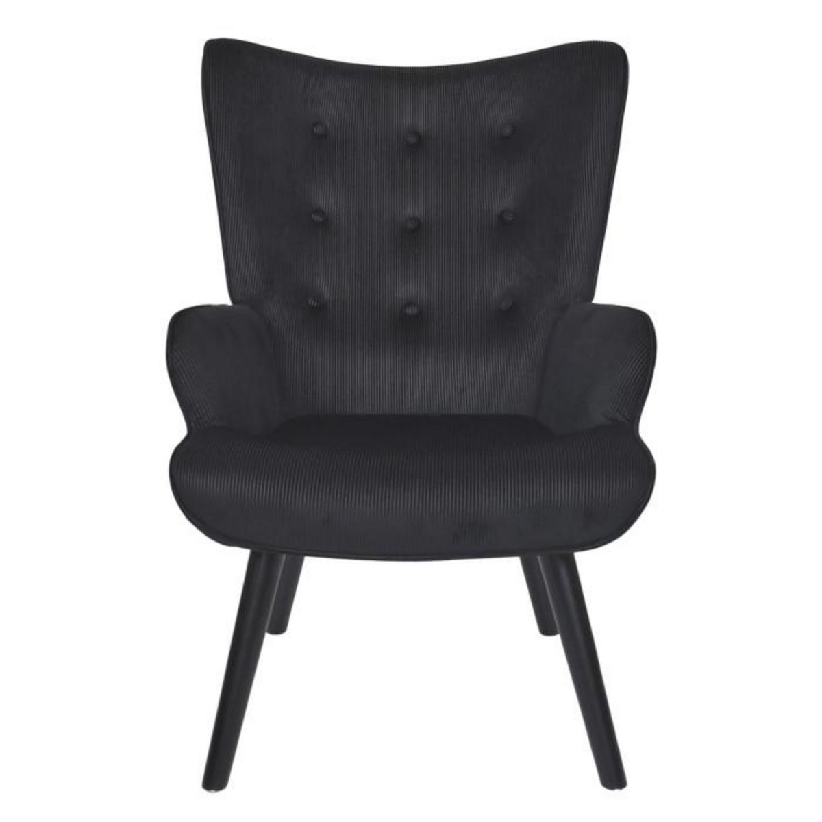 Paris Prix Fauteuil en Velours Côtelé  Giulia  96cm Noir