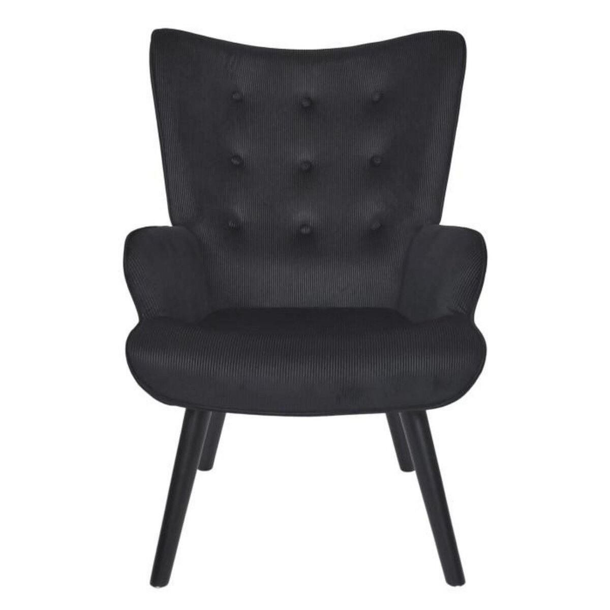 Paris Prix Fauteuil en Velours Côtelé  Giulia  96cm Noir
