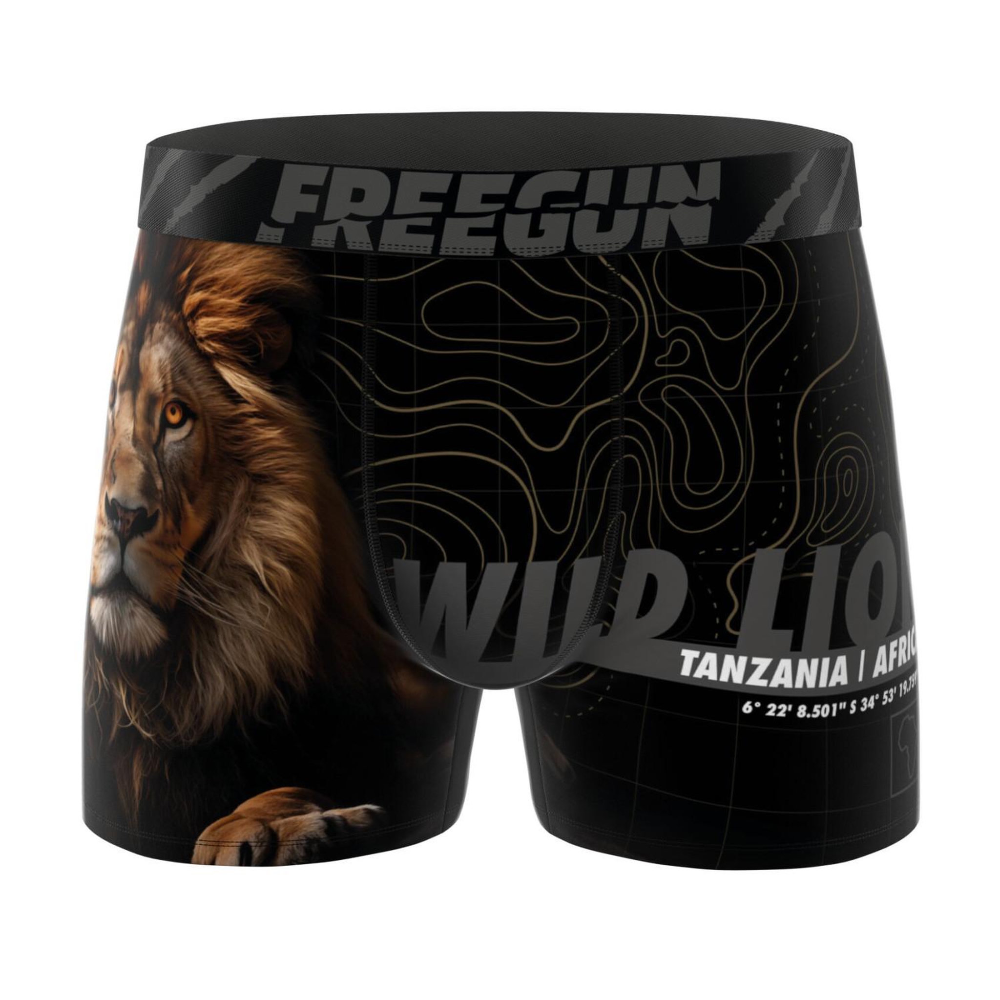 Voir la diapositive 5 : FREEGUN Lot de 4 boxers enfant wild life