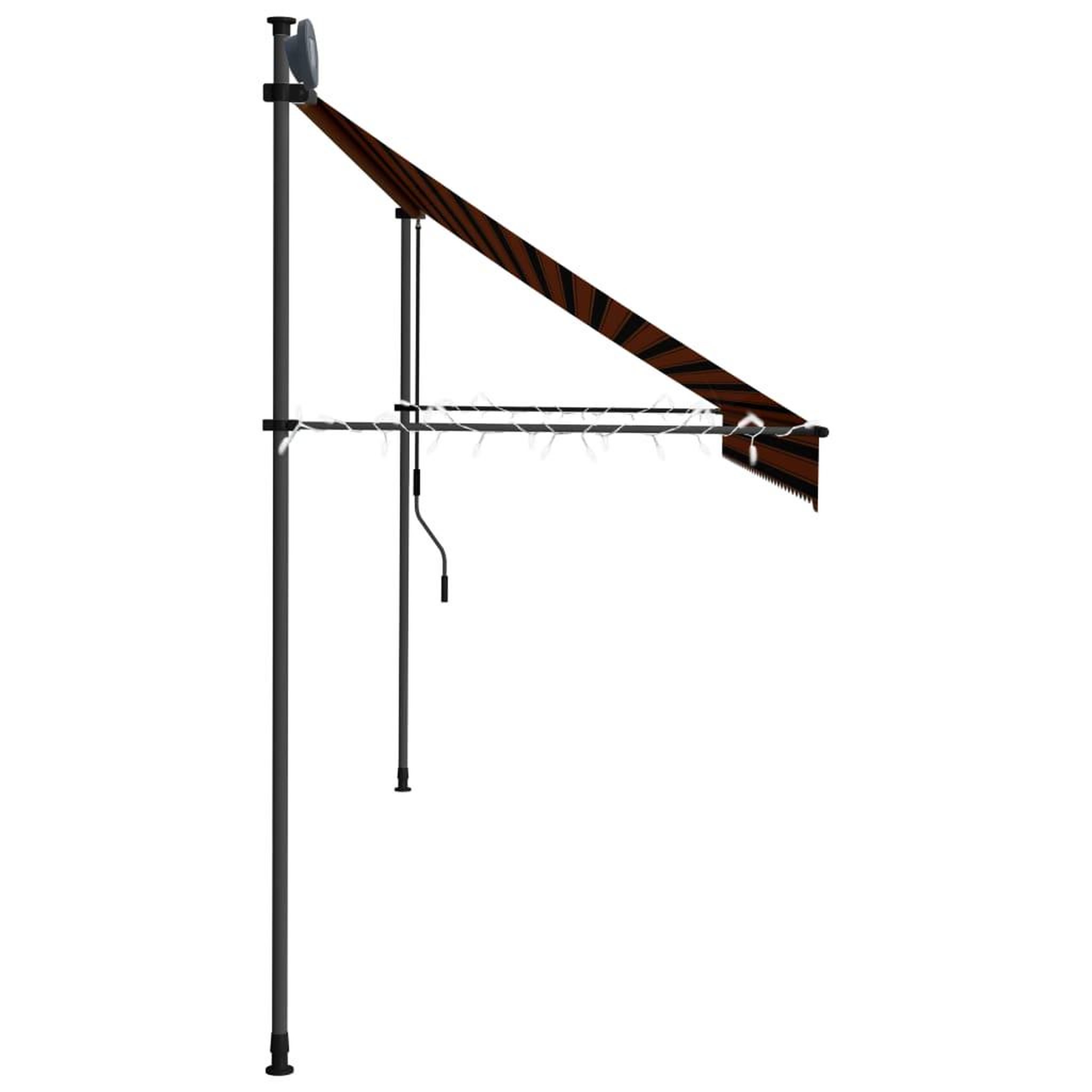 Voir la diapositive 5 : VIDAXL Auvent manuel retractable avec LED 350 cm Orange et marron