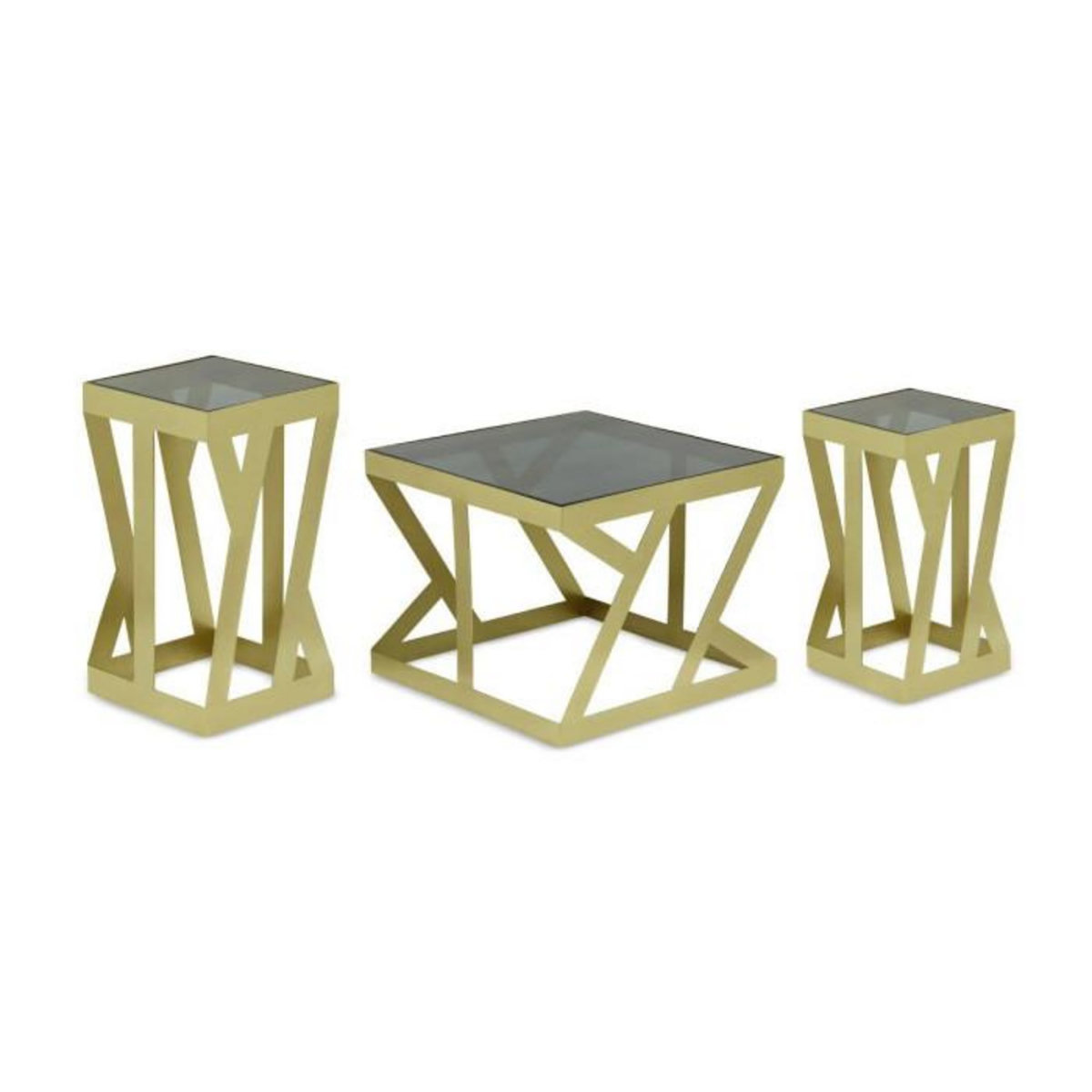 Paris Prix Lot de 3 Tables d'Appoint  Zeli  63cm Or