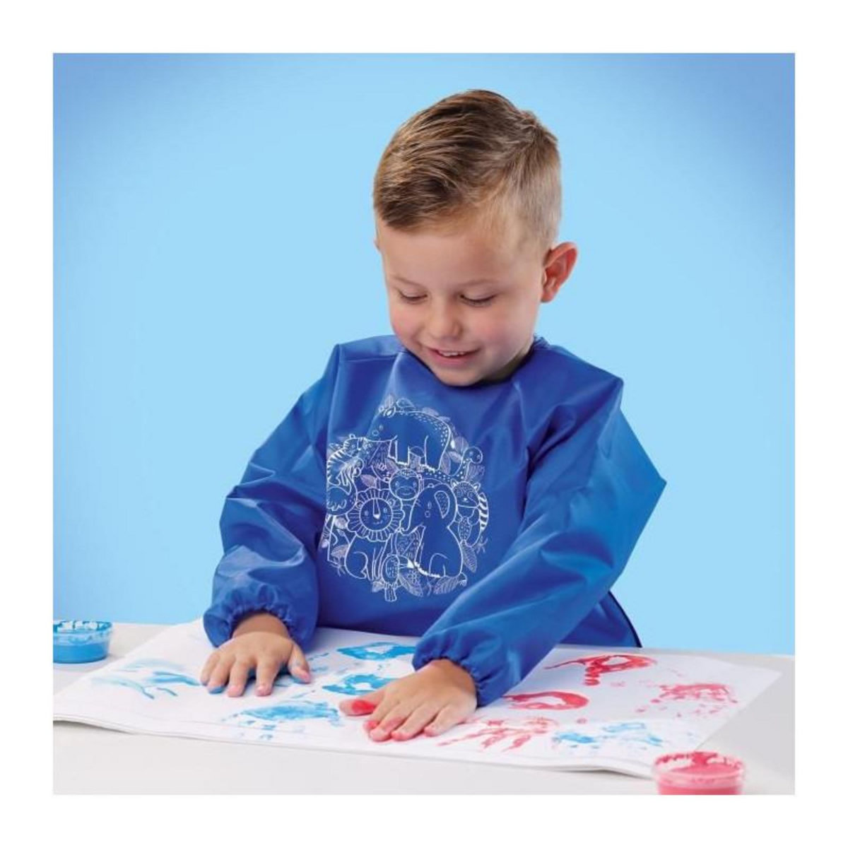 SES Creative SES CREATIVE - Kit de peinture au doigt avec tablier Eco - 100% recycle