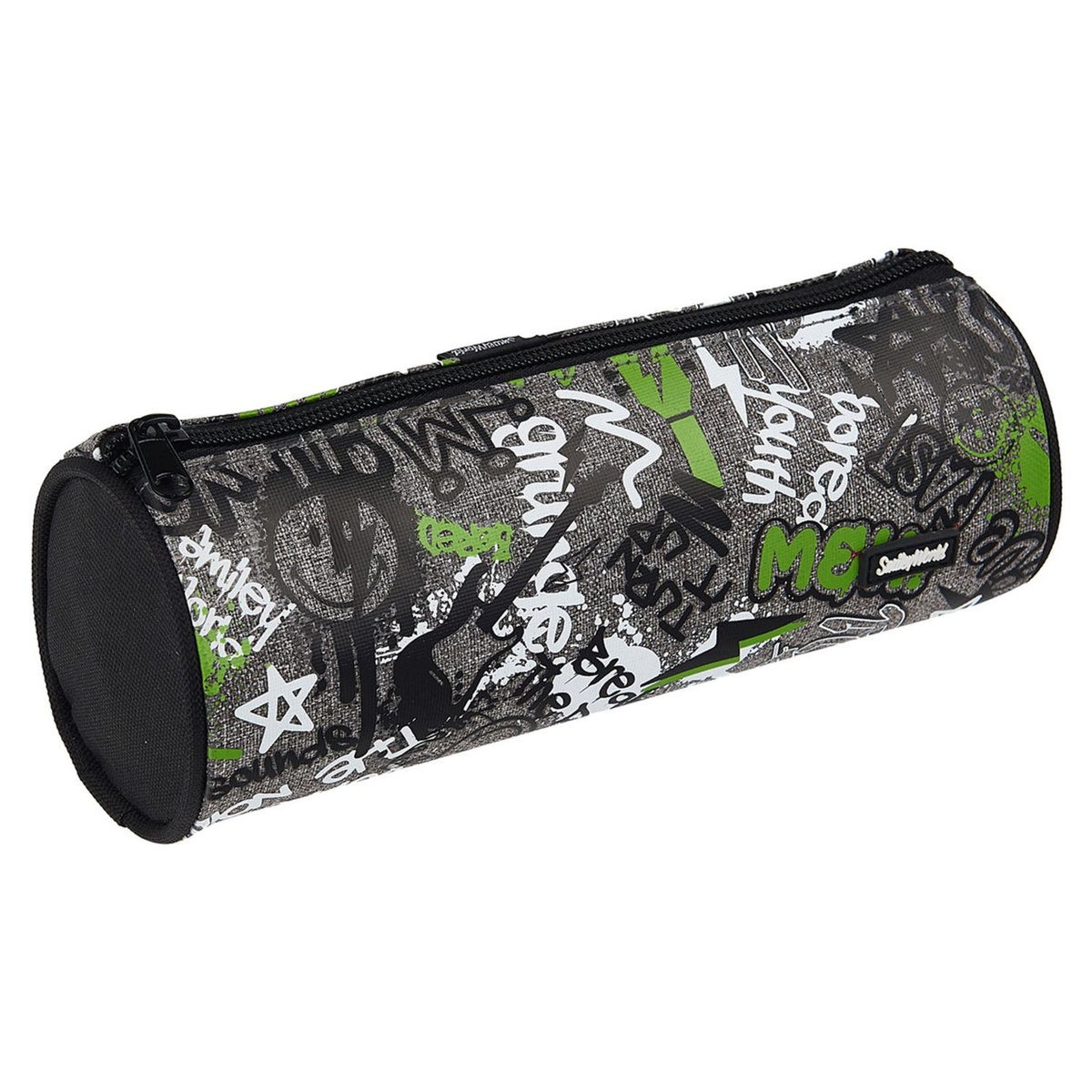 Trousse ronde 1 compartiment 23 cm noir graffiti SMILEY