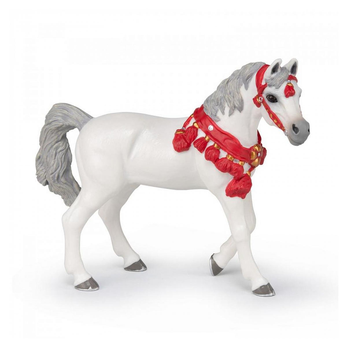Papo 51568 cheval arabe blanc en tenue de parade