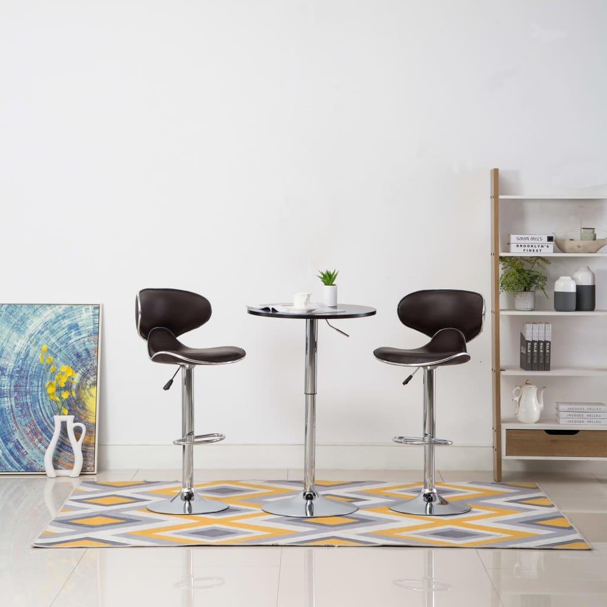 VIDAXL Tabourets de bar 2 pcs marron similicuir