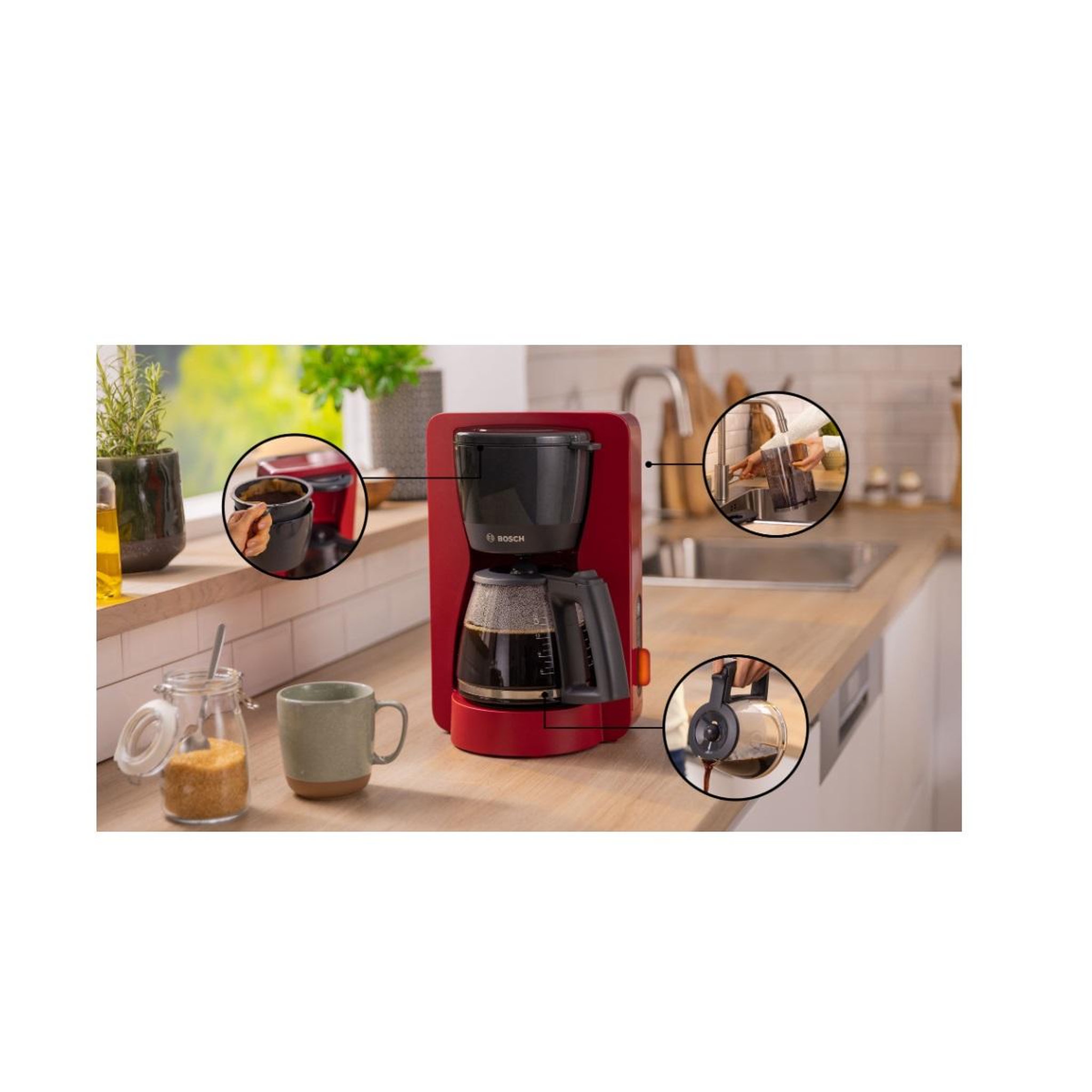 Voir la diapositive 3 : BOSCH Cafetière filtre 12 à 15 tasses 1200w - tka3m134