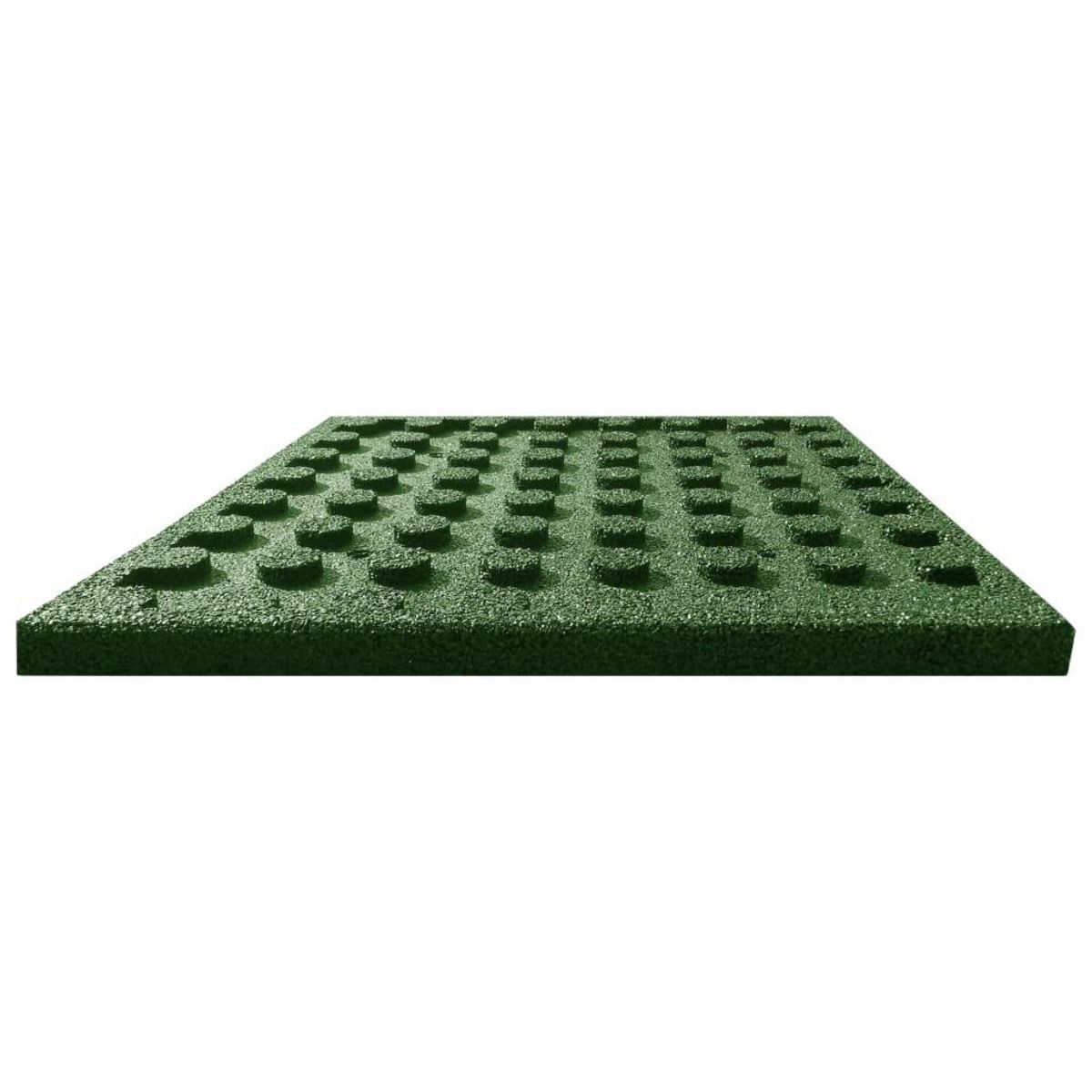 VIDAXL Carreaux de protection antichoc 12pcs Caoutchouc 50x50x3cm Vert