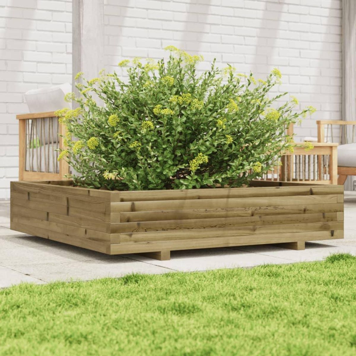 VIDAXL Jardiniere 110x110x26,5 cm bois de pin impregne