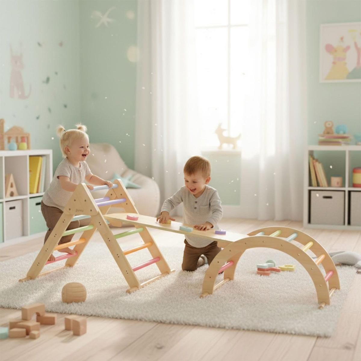 Axi House Structure descalade Charlie 3-en-1 pastel