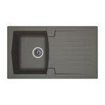STRADOUR STRADOUR Evier cuisine a encastrer 1 bac + 1 egouttoir Arena - Resine - 86 x 50 cm - Gris beton