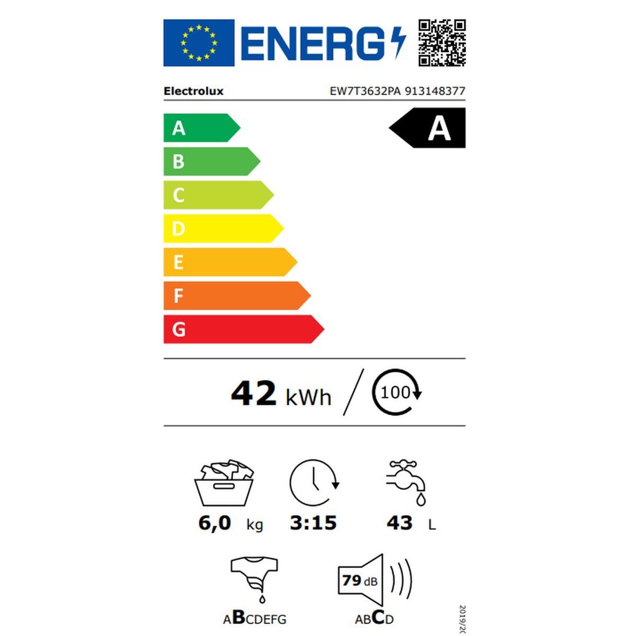 Voir la diapositive 2 : ELECTROLUX Lave-linge top 40cm 6kg 1251 tours/min - ew7t3632pa