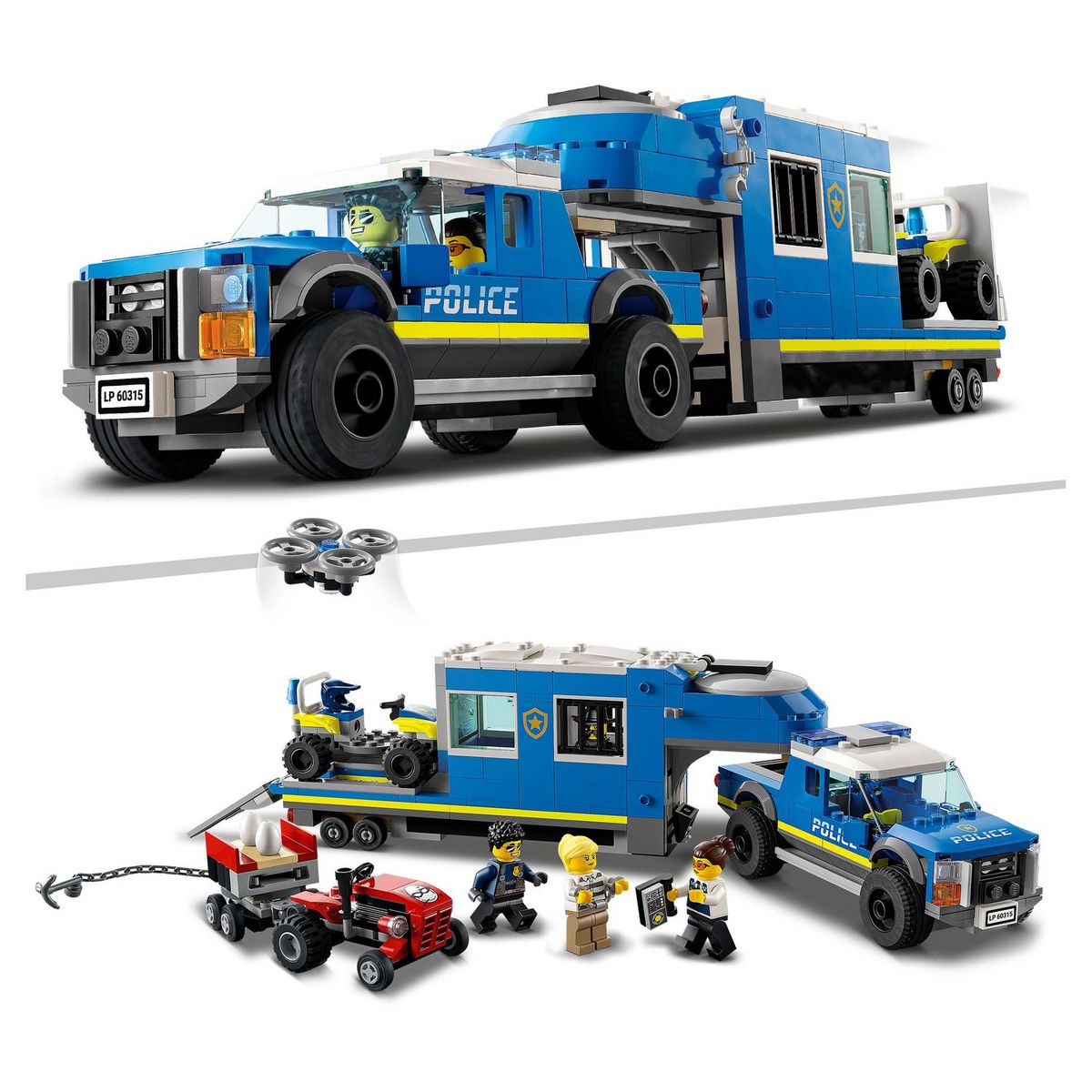 LEGO City 60315 - Le Camion de Commandement Mobile de la Police, Cadeau Garcons, Filles 6 Ans