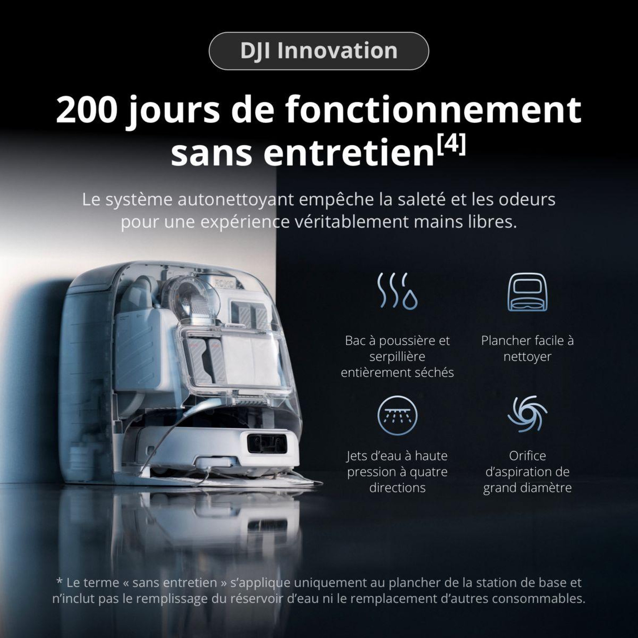 Voir la diapositive 5 : DJI Robot aspirateur laveur romo p water tank