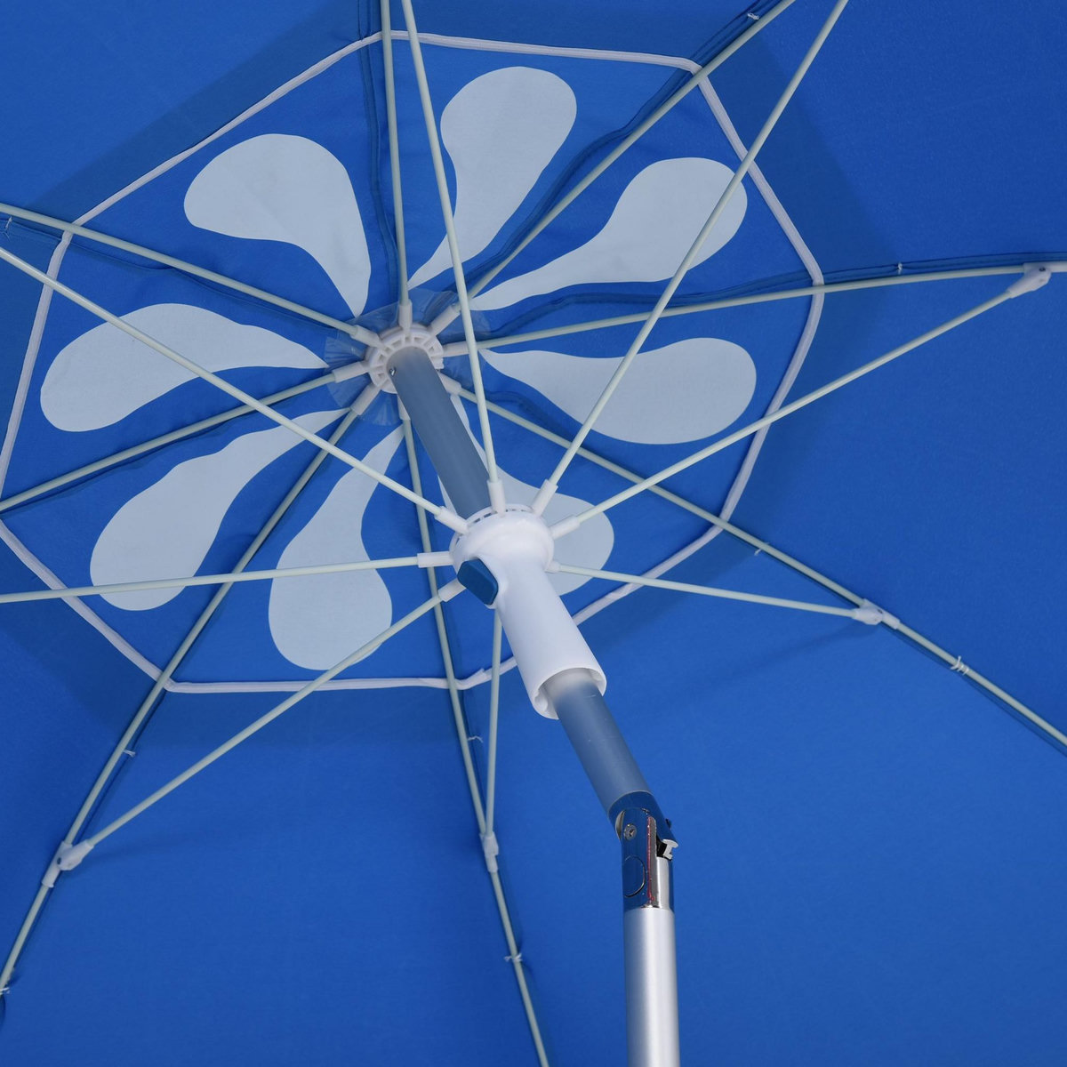 OUTSUNNY Parasol inclinable octogonal Ø 190 cm tissu polyester haute densité anti-UV hauteur réglable mât alu sac de transport inclus bleu