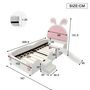 Voir la diapositive 3 : MERAX Lit simple enfant rembourré 90x200cm pu coloris blanc+rose
