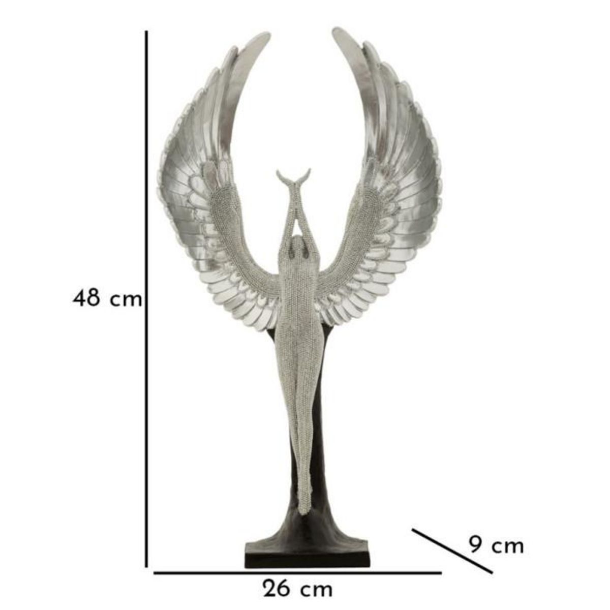Paris Prix Statuette Déco Ailes  Sparky  48cm Argent