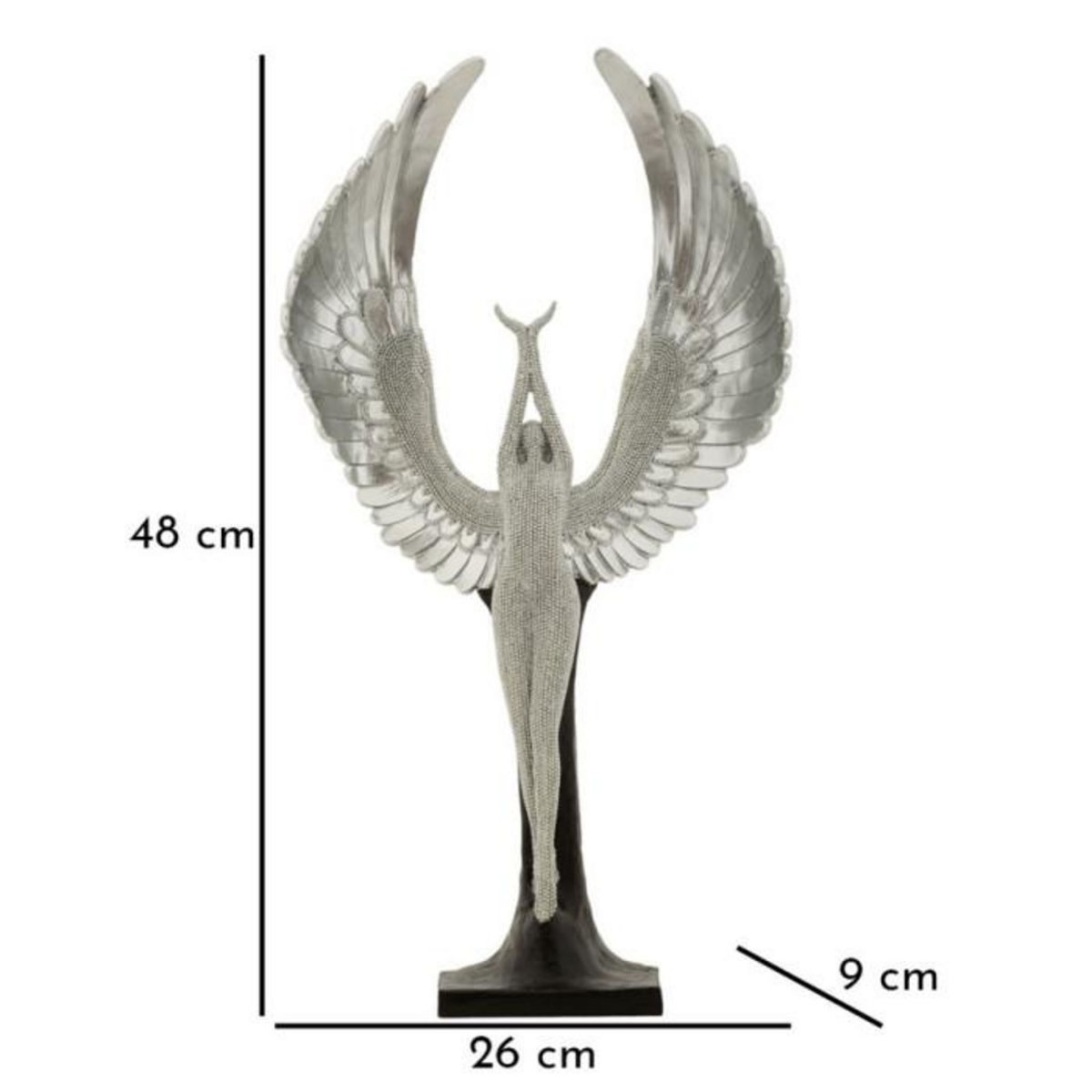 Paris Prix Statuette Déco Ailes  Sparky  48cm Argent