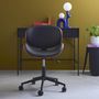Voir la diapositive 2 : SWEEEK Chaise de bureau à roulettes décor bois courbé et simili cuir