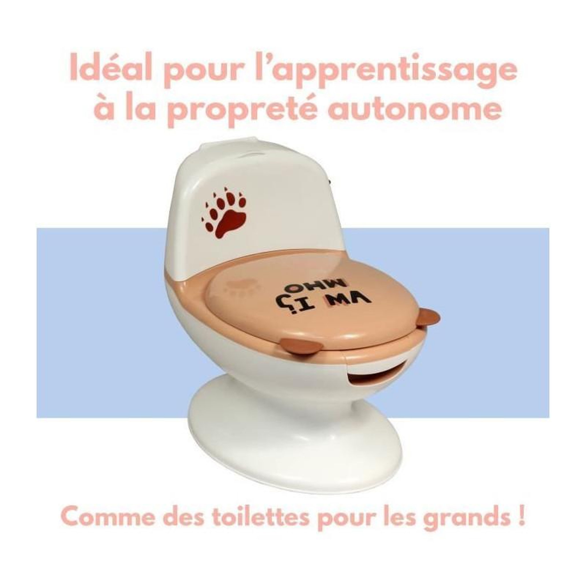 Voir la diapositive 5 : BAMBISOL Pot bébé éducatif BAMBISOL - Couvercle et siege rabattable - Manette chasse-d'eau