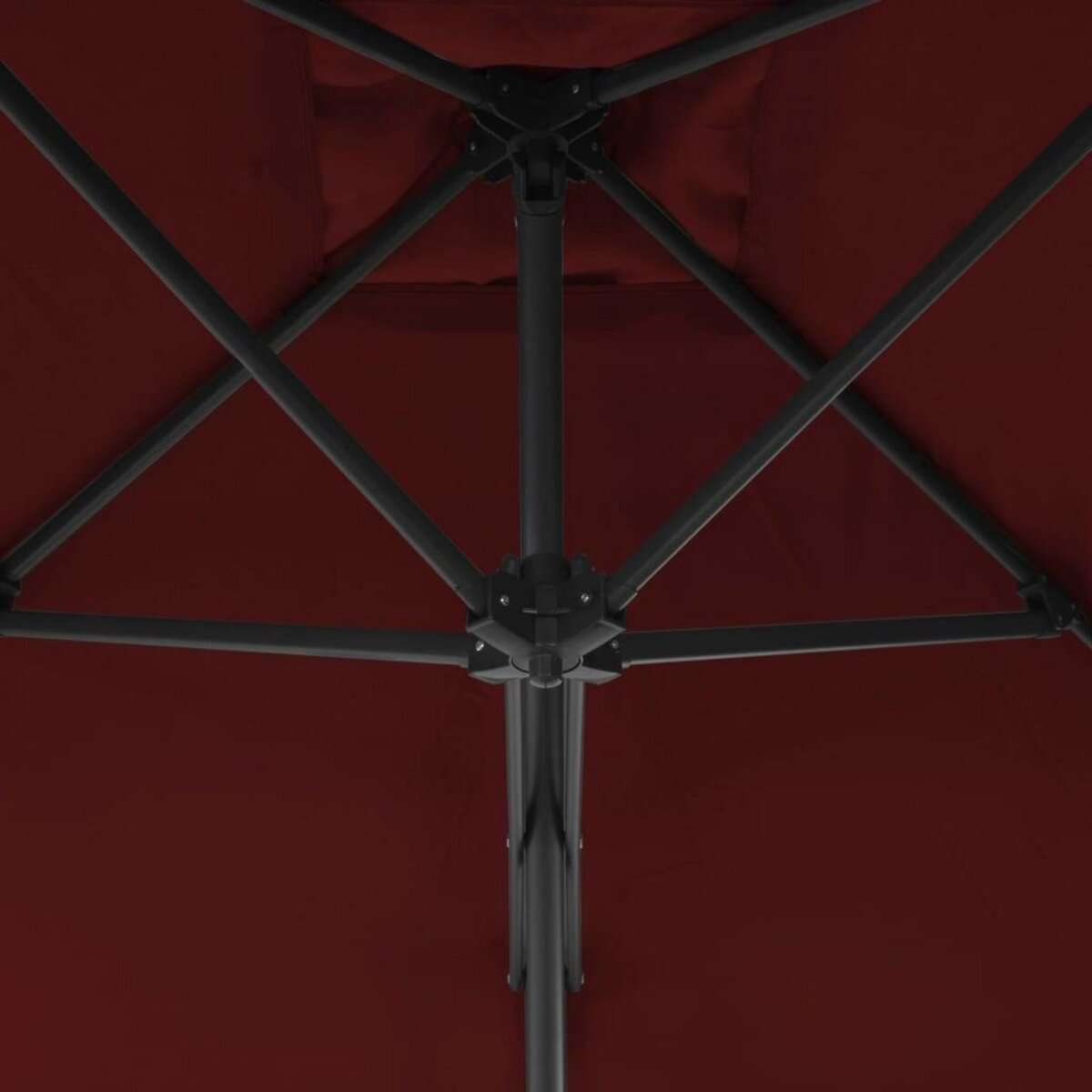 VIDAXL Parasol de jardin et mat en acier rouge bordeaux 250x250x230 cm
