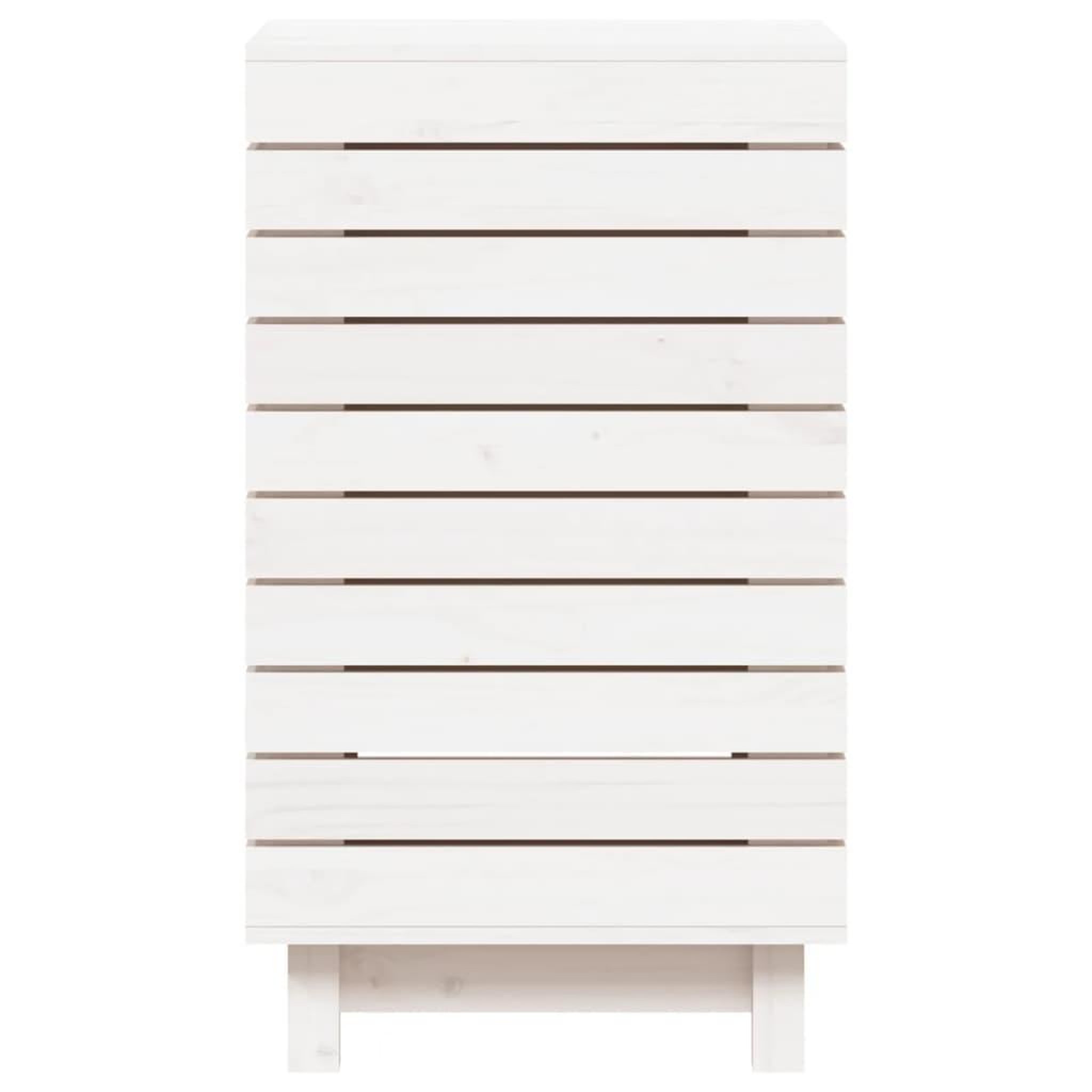 Voir la diapositive 5 : VIDAXL Panier a linge blanc 44x44x76 cm bois massif de pin