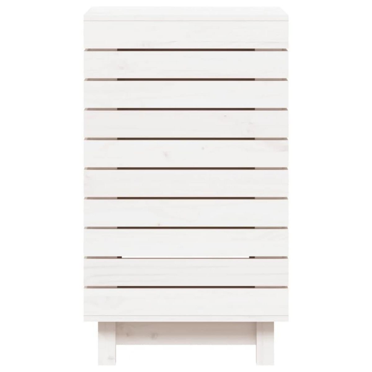 VIDAXL Panier a linge blanc 44x44x76 cm bois massif de pin