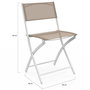 Voir la diapositive 6 : ID MARKET Lot de 6 chaises de jardin pliantes BASTIA métal et textilène blanc et beige