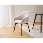 LISA DESIGN Juno - lot de 2 chaises pivotantes - pieds en acier - en tissu. Coloris disponibles : Gris, Beige