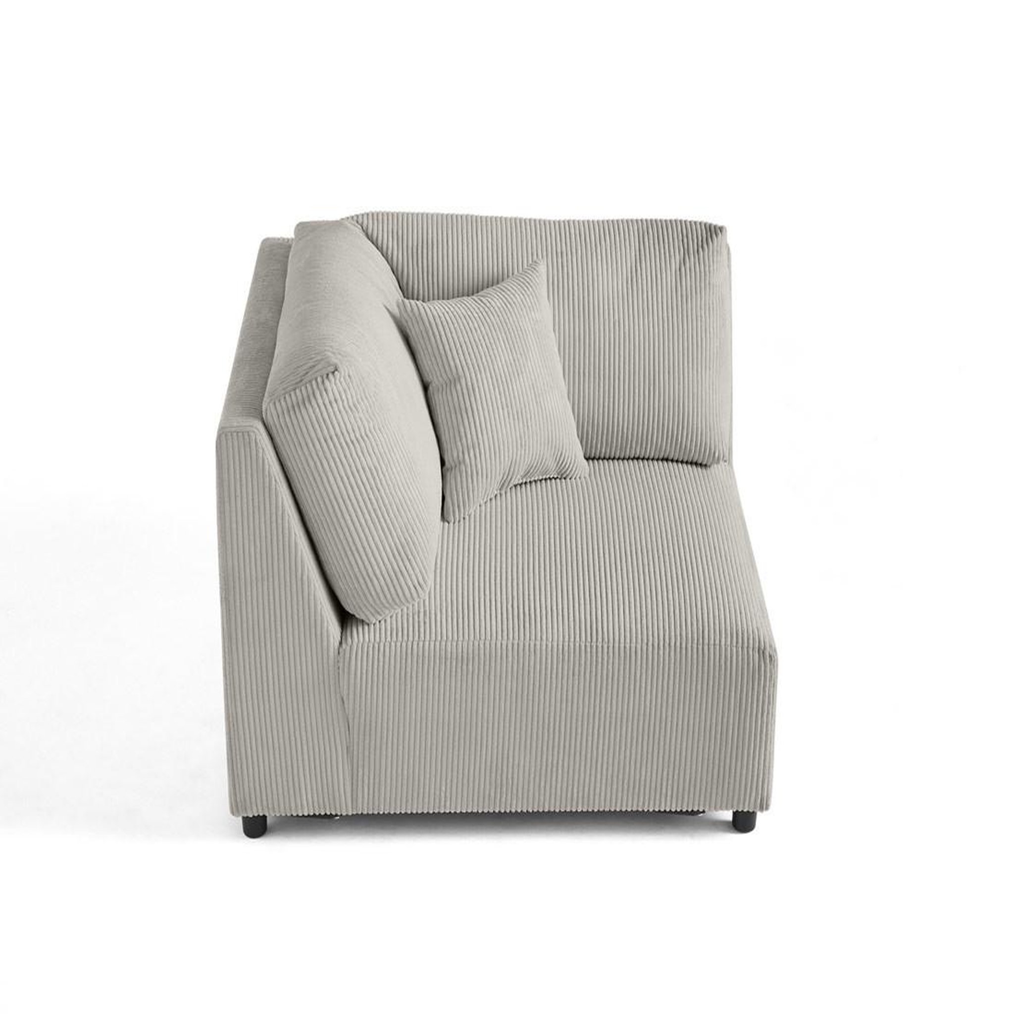 Voir la diapositive 1 : BEST MOBILIER Garance - module d'assise d'angle réversible - en velours côtelé
