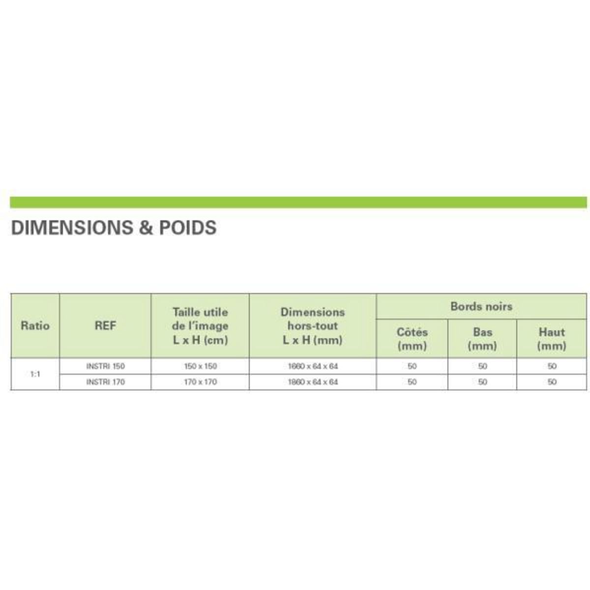 INSTAAL Écran de projection manuel trépied 170x170cm - instri170b
