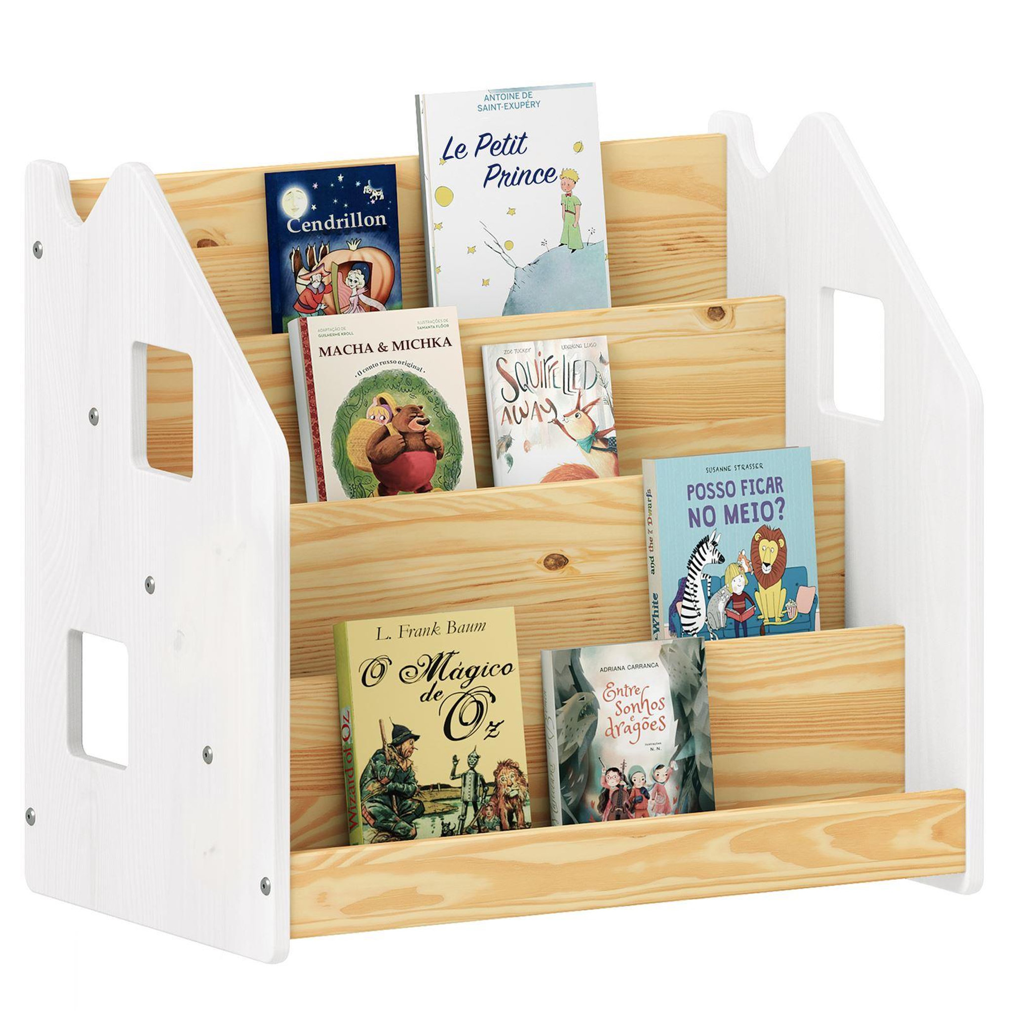 Voir la diapositive 1 : IDIMEX Bibliothèque enfant BRUNO en pin massif