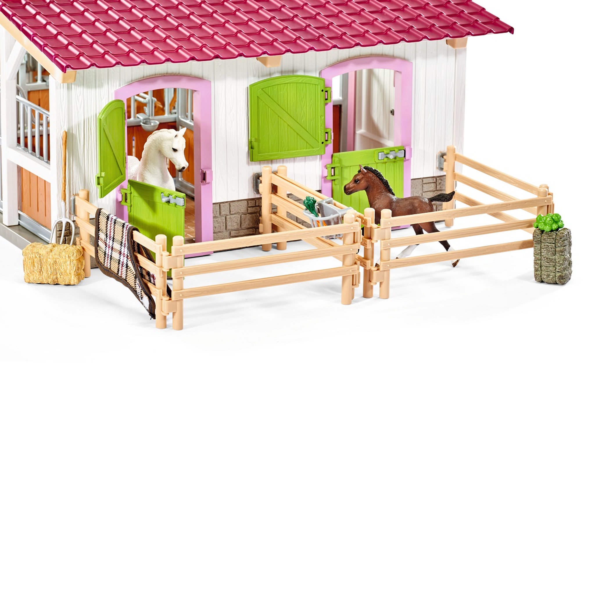 Voir la diapositive 3 : Schleich Centre équestre avec cavalière, chevaux et accessoires de l'univers Horse club - 42344