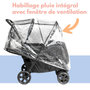 Voir la diapositive 4 : BAMBISOL Bambisol Poussette Double enfants rapprochés | Habillage Pluie | Noir Gris