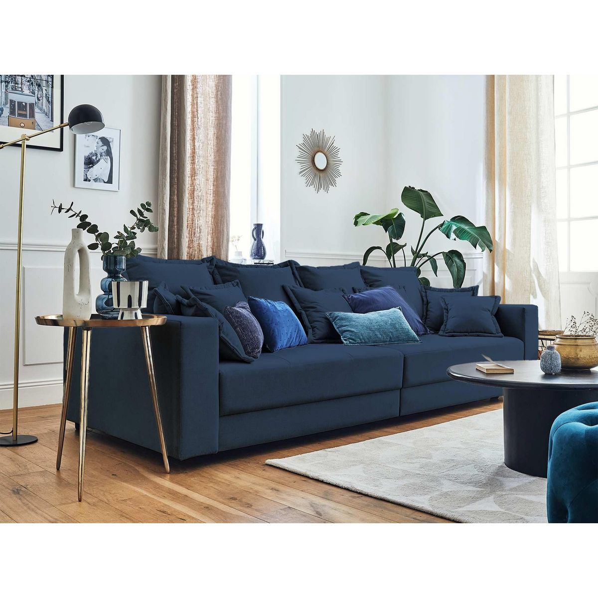 LISA DESIGN Lys - canapé droit 4 places - en tissu