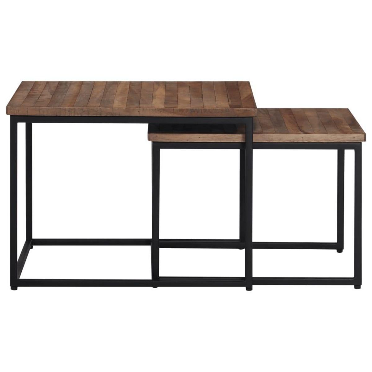 VIDAXL Tables basses gigognes 2 pcs bois massif de teck