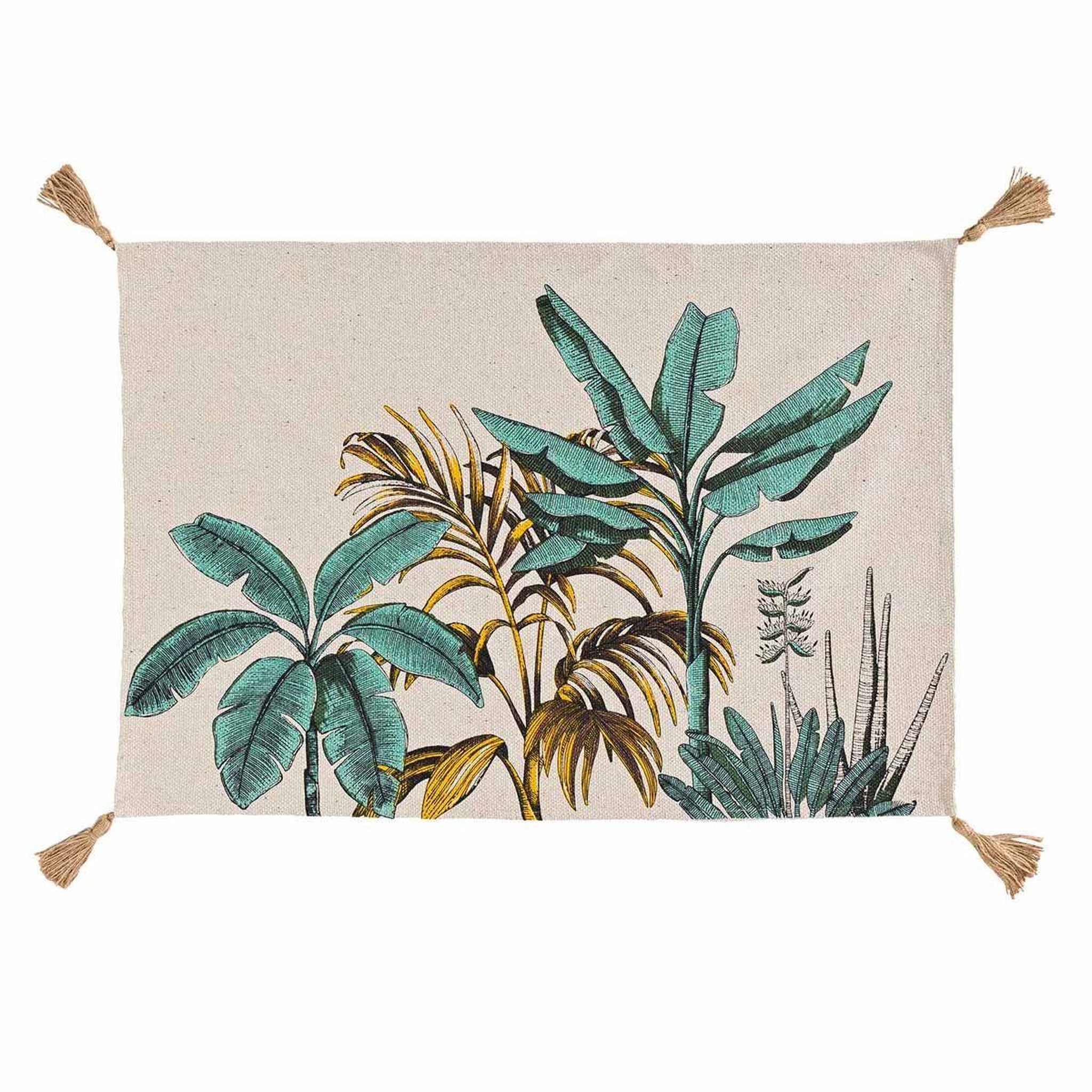 Douceur d'Intérieur Tapis déco à pompons  balinesia  60x90cm naturel