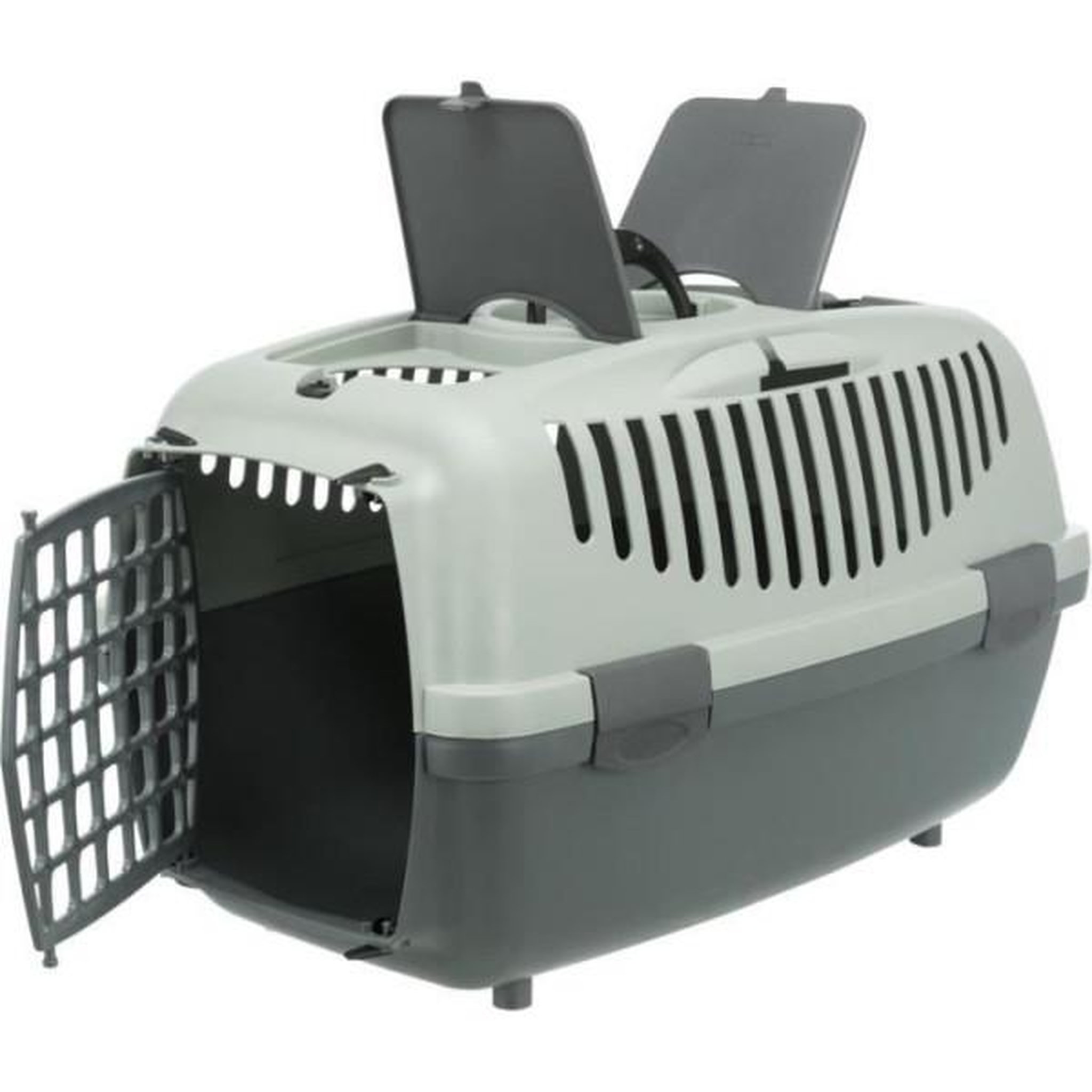 Voir la diapositive 2 : Trixie Trixie box de transport capri 1 - xs - 32 x 31 x 48 cm - anthraciten gris et vert - pour chien