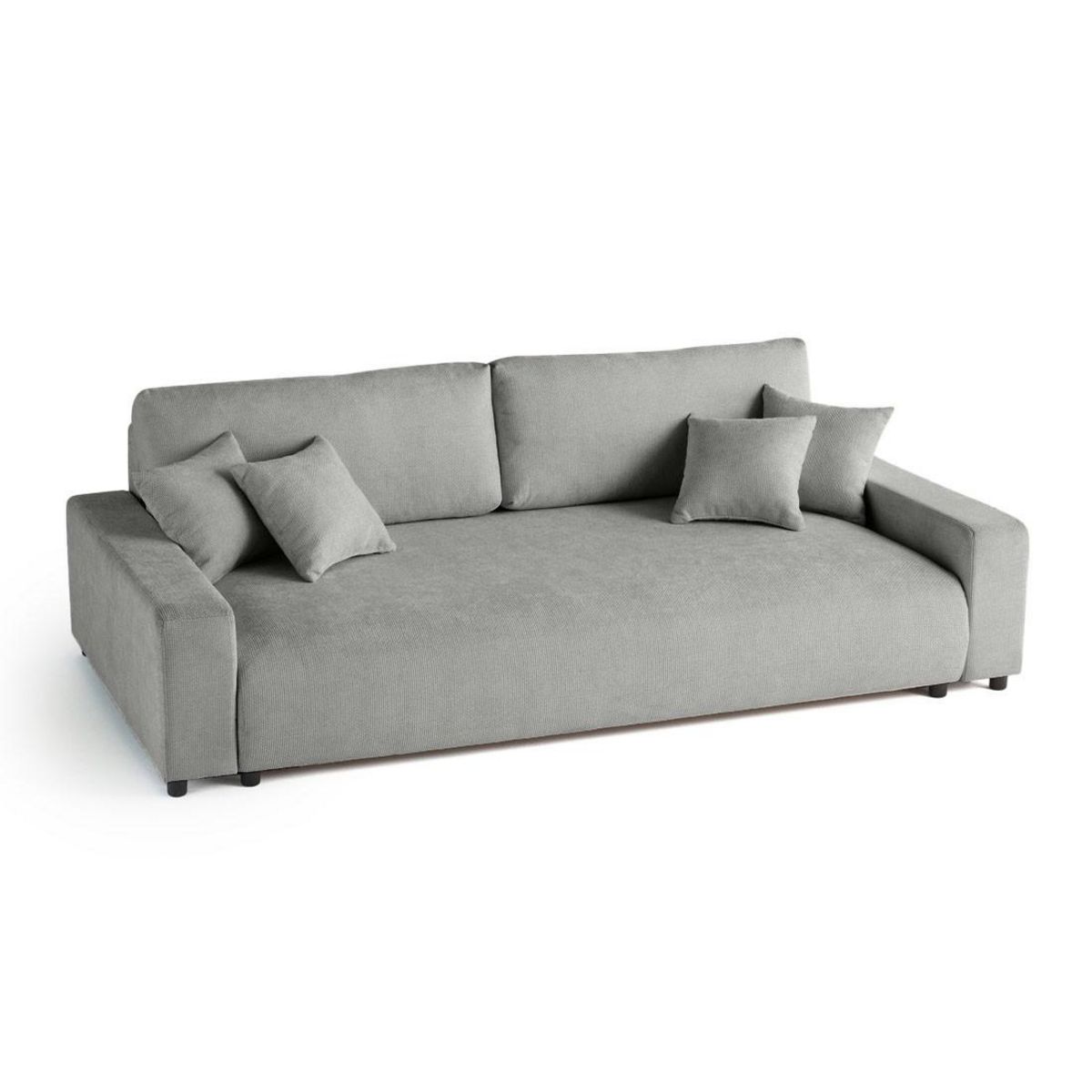 LISA DESIGN Pivoine - canapé droit 3 places - convertible avec coffre - en velours texturé