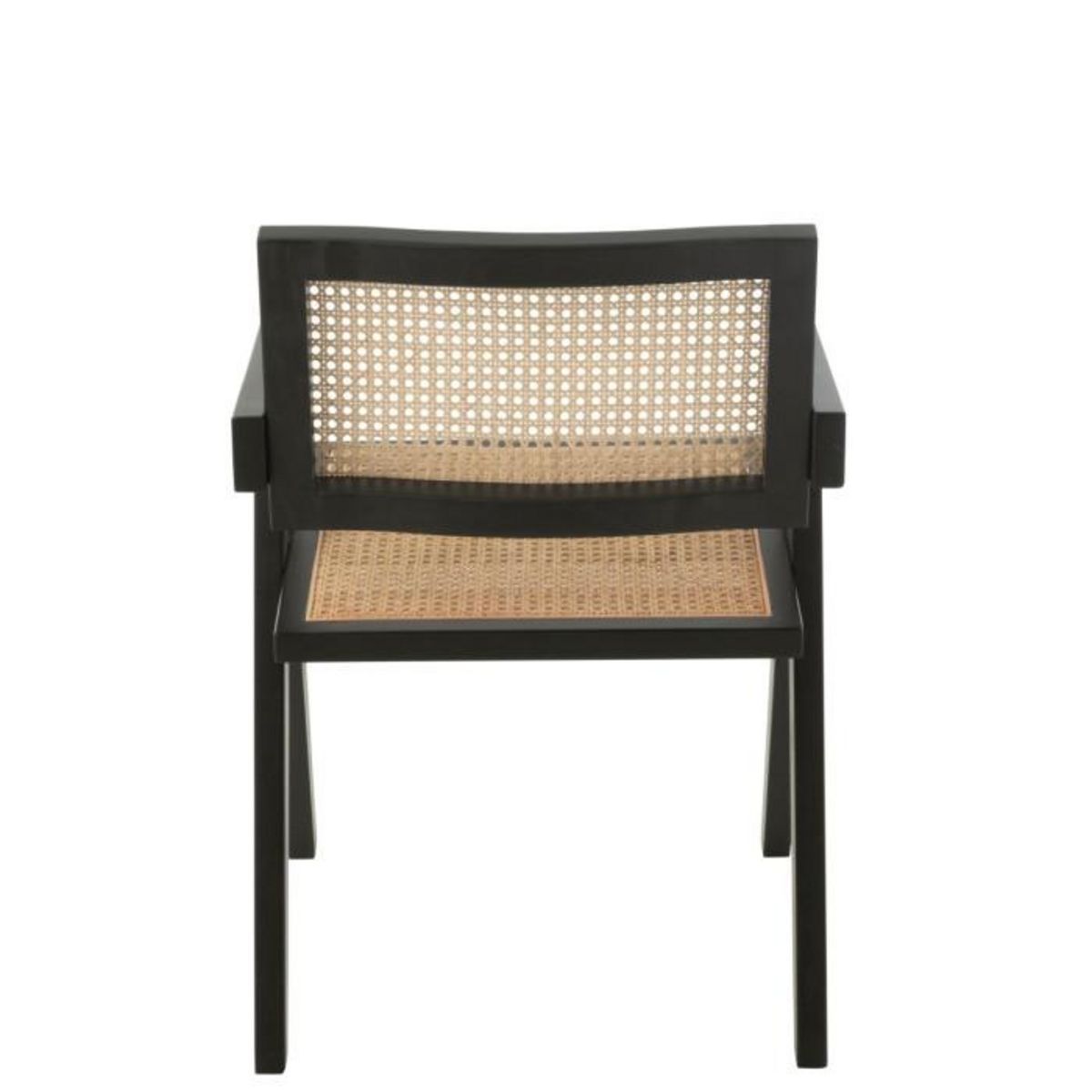 Paris Prix Chaise Cannage en Bois  Grid  80cm Noir