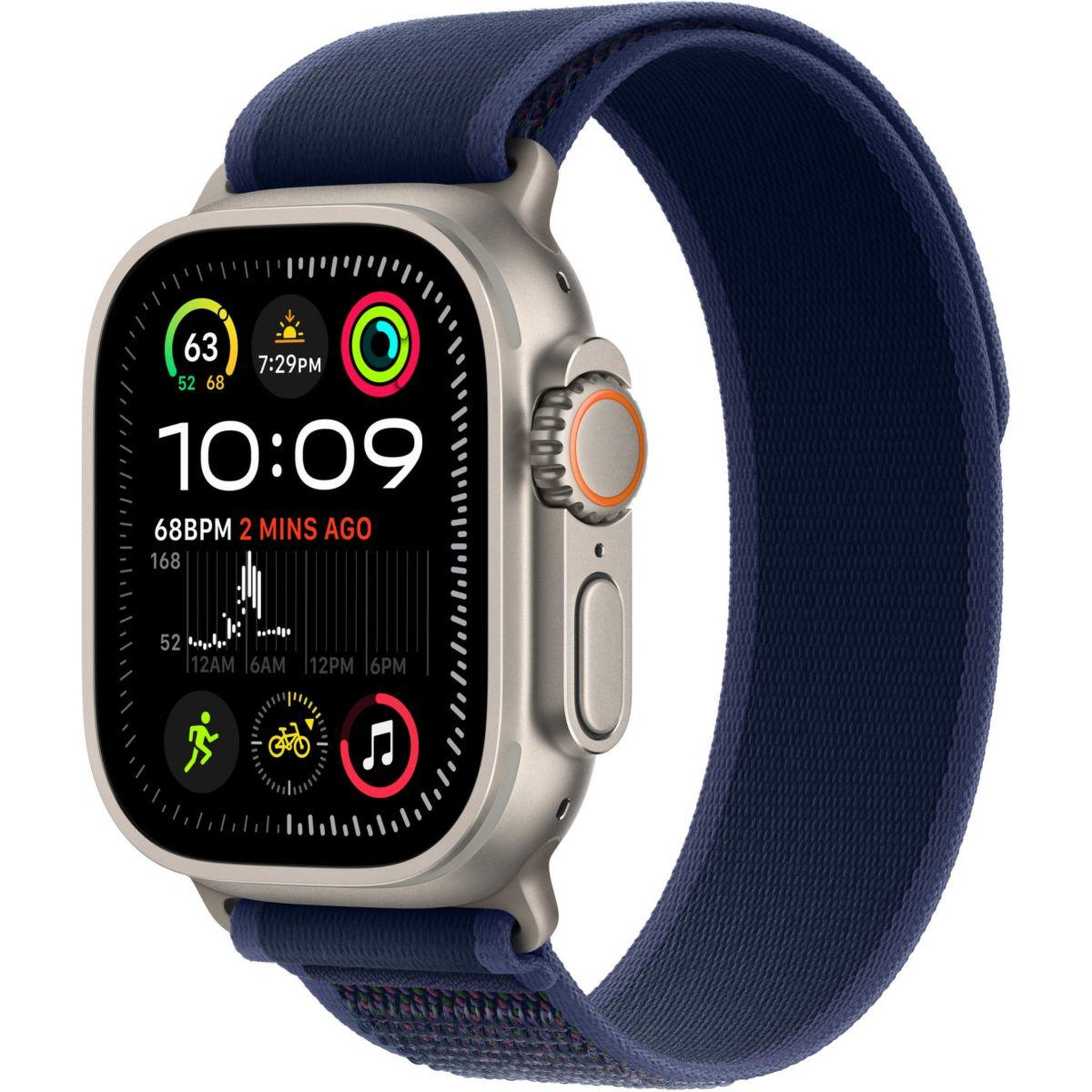 Voir la diapositive 1 : APPLE Montre connectée Ultra 2 49mm Naturel / Bleu Trail M/L Ce