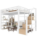 MERAX Lit mezzanine. Coloris disponibles : Blanc, Noir