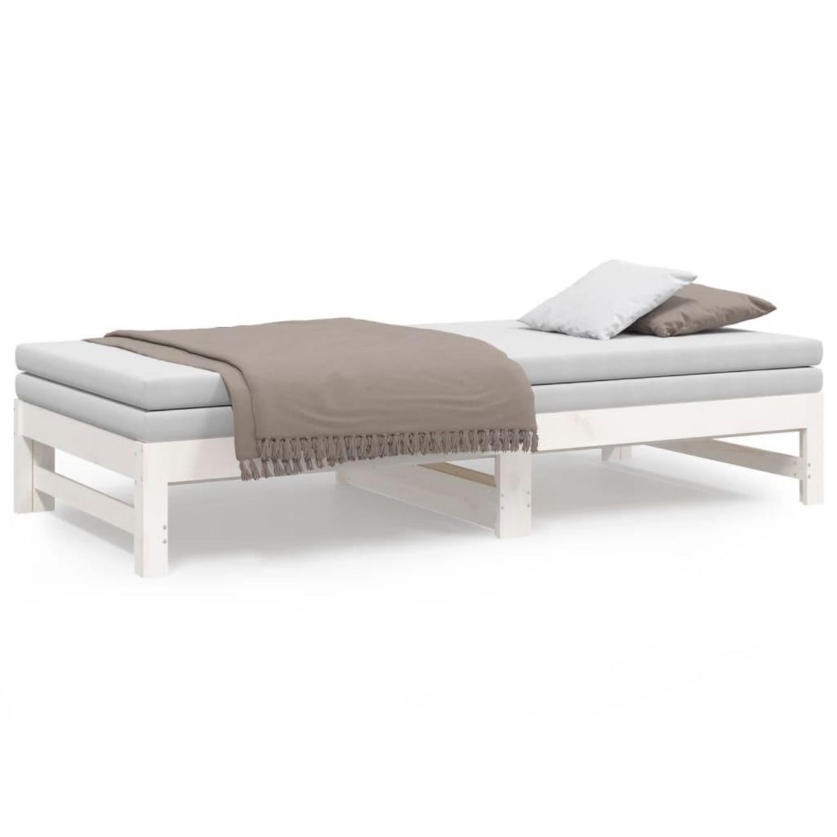 VIDAXL Lit coulissant sans matelas blanc 2x(90x190) cm