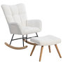 Voir la diapositive 1 : MERAX Rocking-chair Fauteuil à Bascule Avec 1 Repose-pieds Blanc
