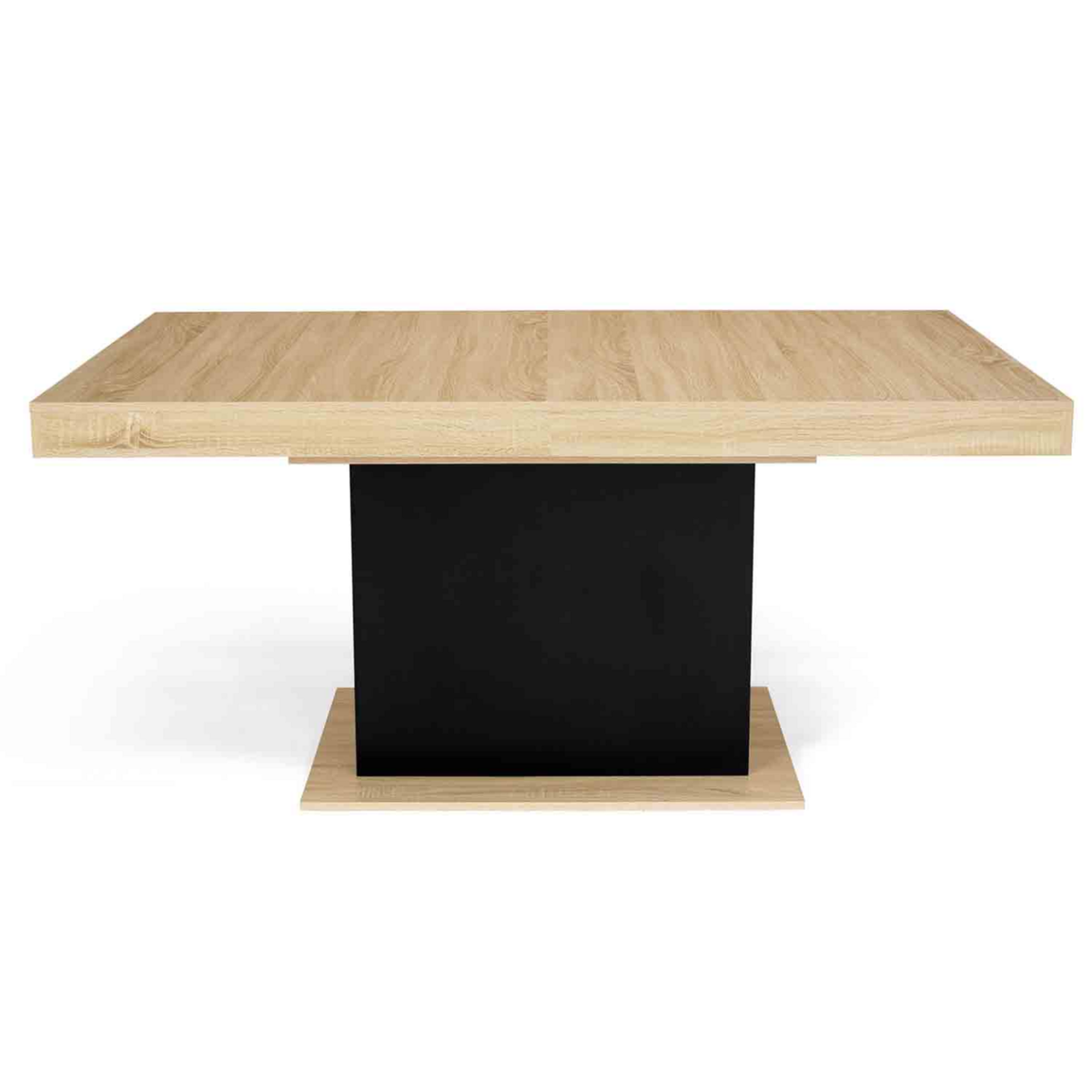 ID MARKET Table à manger rectangle EDEN 8 personnes bois et noir 160 cm