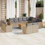 Voir la diapositive 1 : VIDAXL Salon de jardin avec coussins 13 pcs beige resine tressee