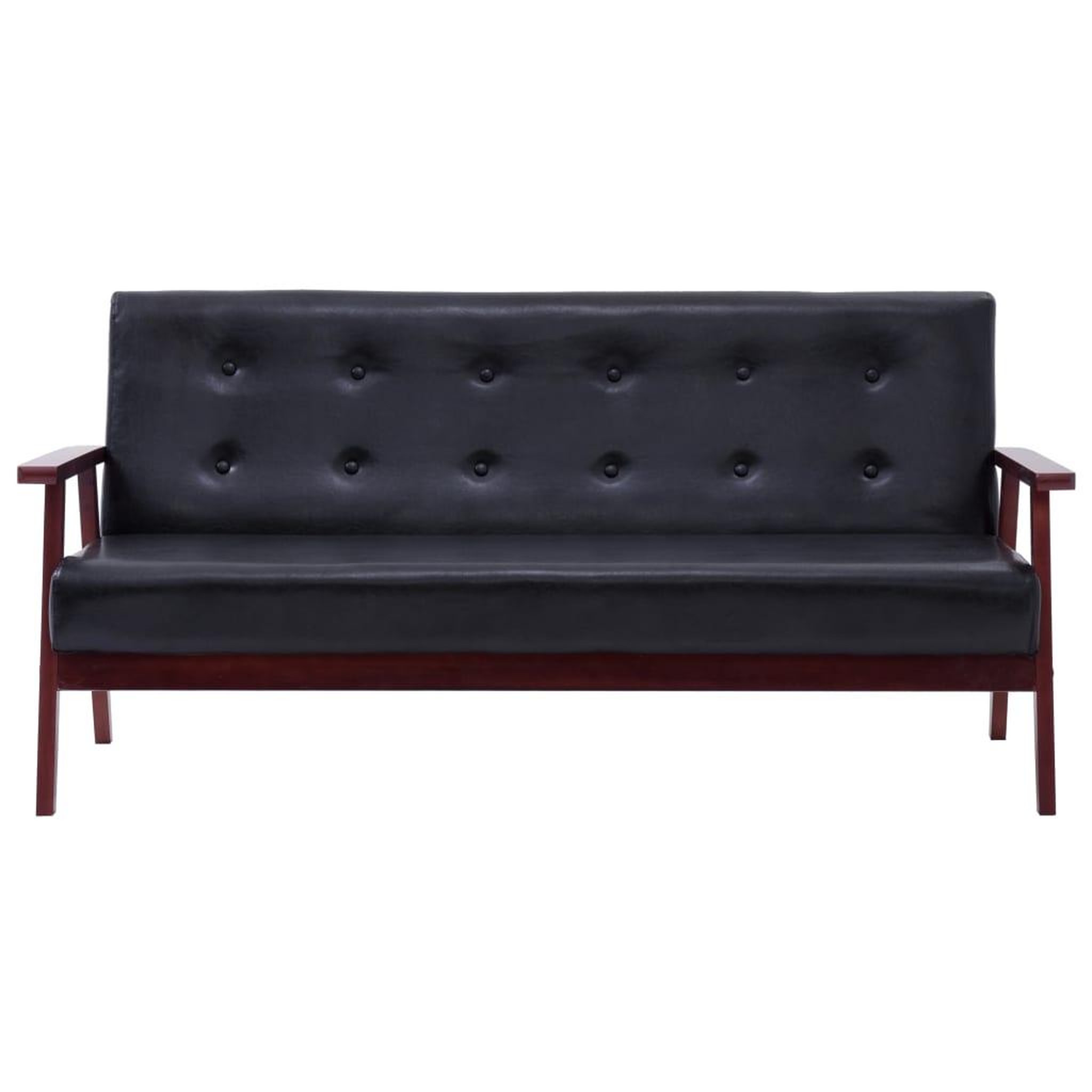 Voir la diapositive 3 : VIDAXL Canape a 3 places Noir Similicuir
