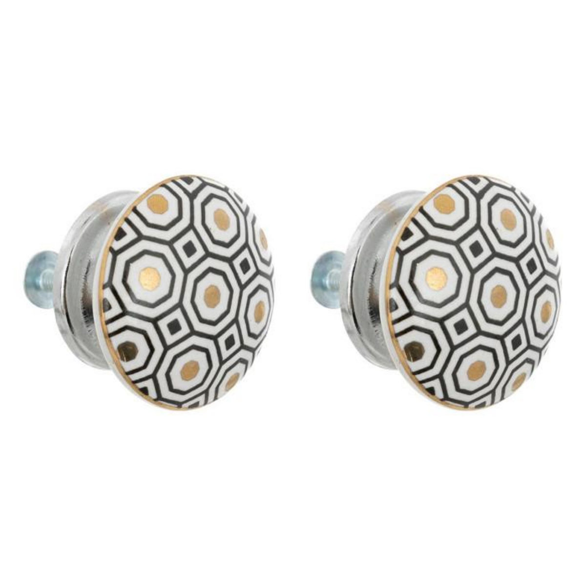 ATMOSPHERA Lot de 2 Boutons de Meuble  Arianna  4cm Blanc