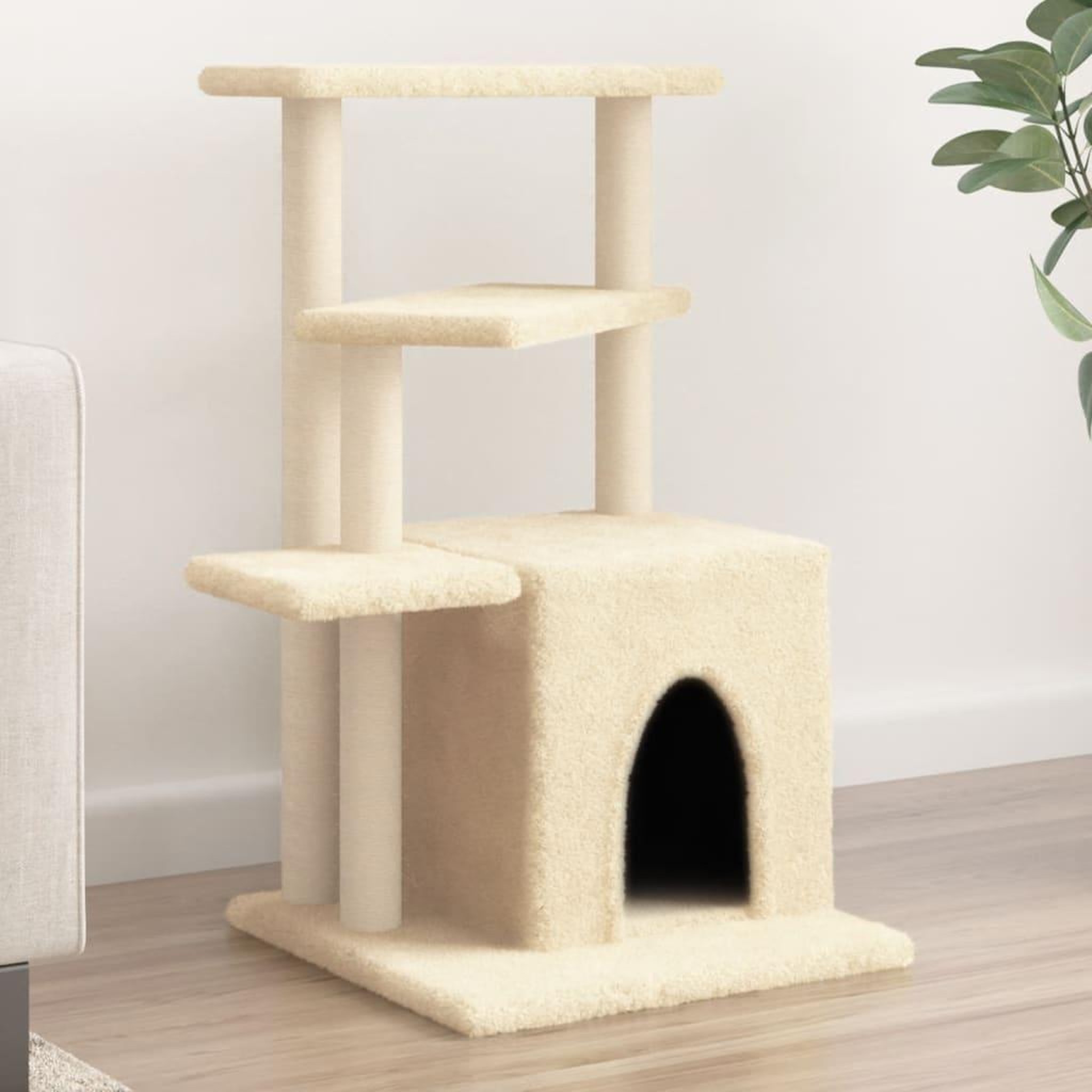 VIDAXL Arbre a chat avec griffoirs en sisal creme 83,5 cm