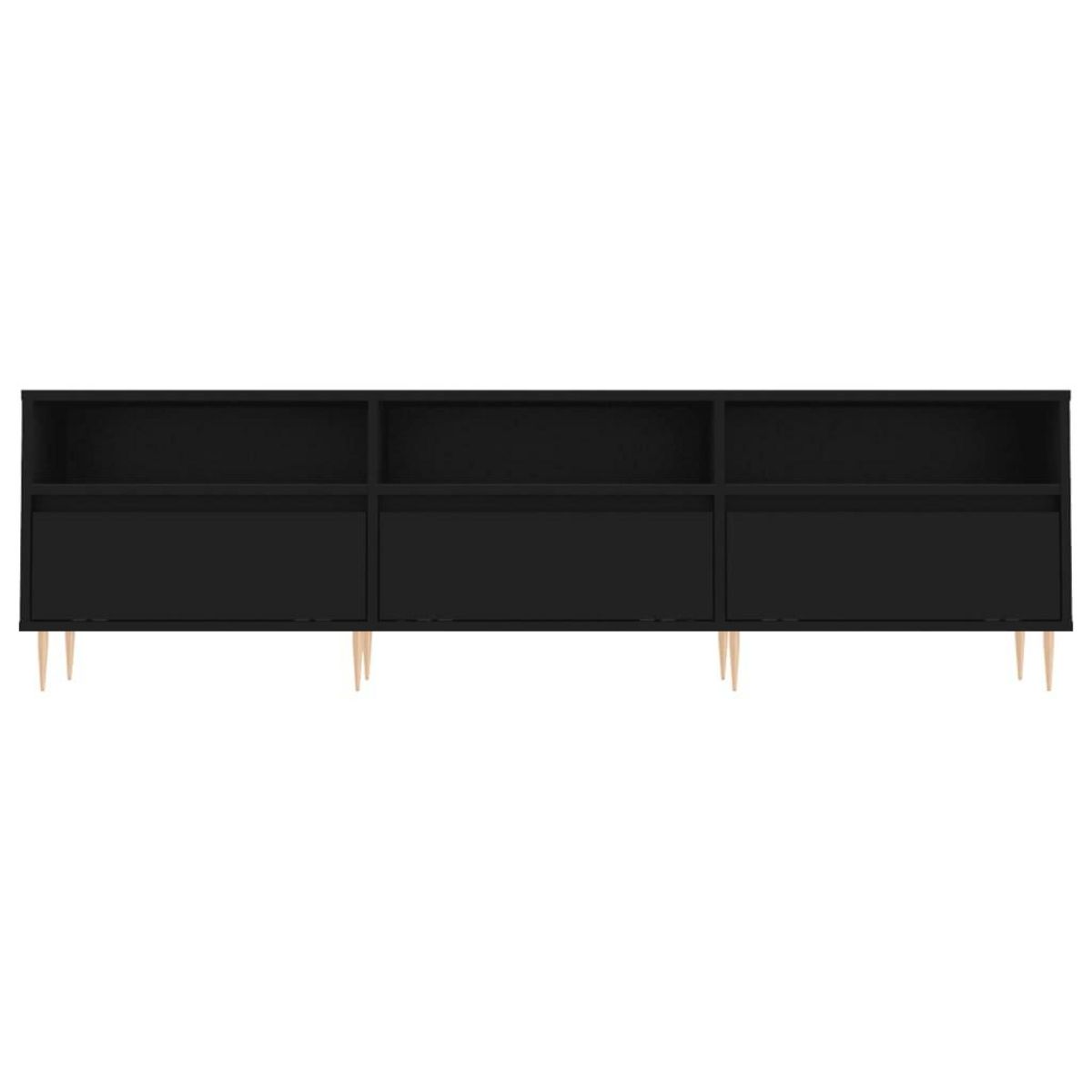 VIDAXL Meuble TV noir 150x30x44,5 cm bois d'ingenierie